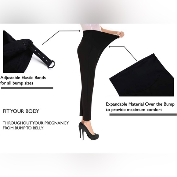 🆕 Maternity Work Pants - Stretch Over-Bump Capris 🤰🏻 - Picture 7 of 11